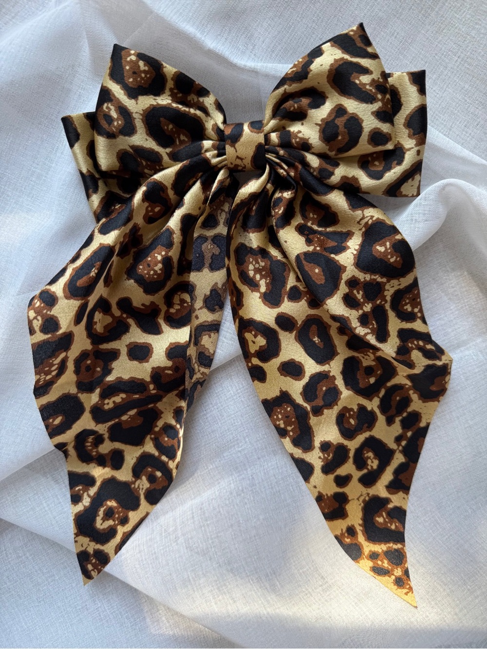 Leopard Print Hair Bow Clip - Cheetah Print